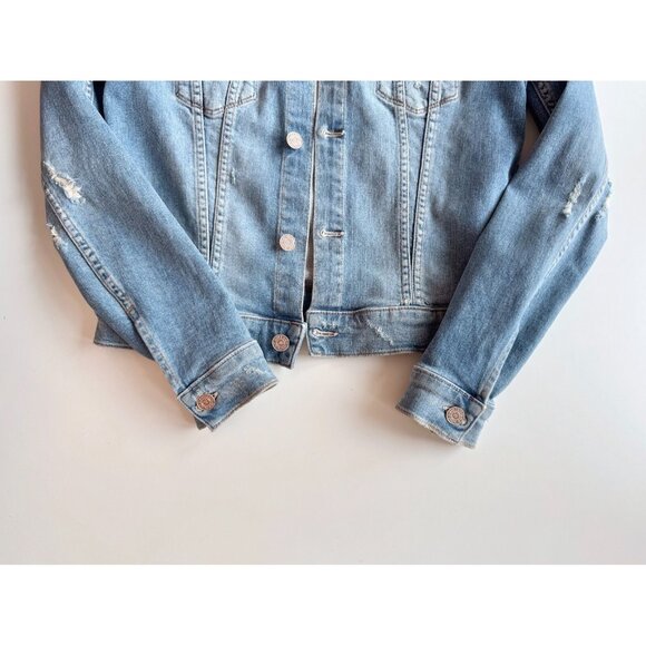 MOTHER The Bruiser Love Gun Cropped Fit Stretch Denim Jacket, Size S - Picture 8 of 16